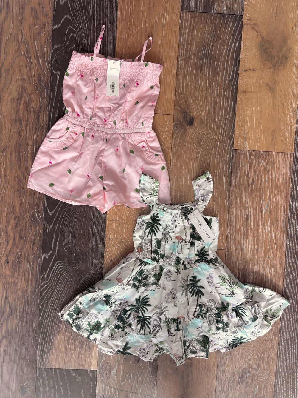 NWT Janie and Jack 18-24M Tropical Dress & Flamingo Romper Bundle